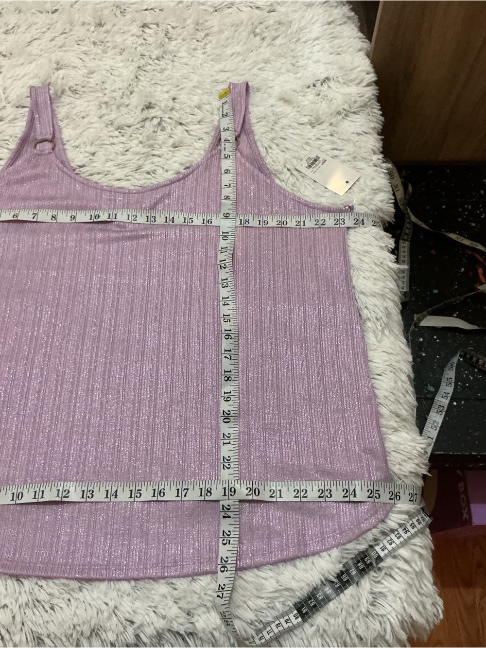 NWT Jennifer Lopez XXL soft lavendar Shimmer Ring Strap Tank Top Plus Size - Picture 4 of 11